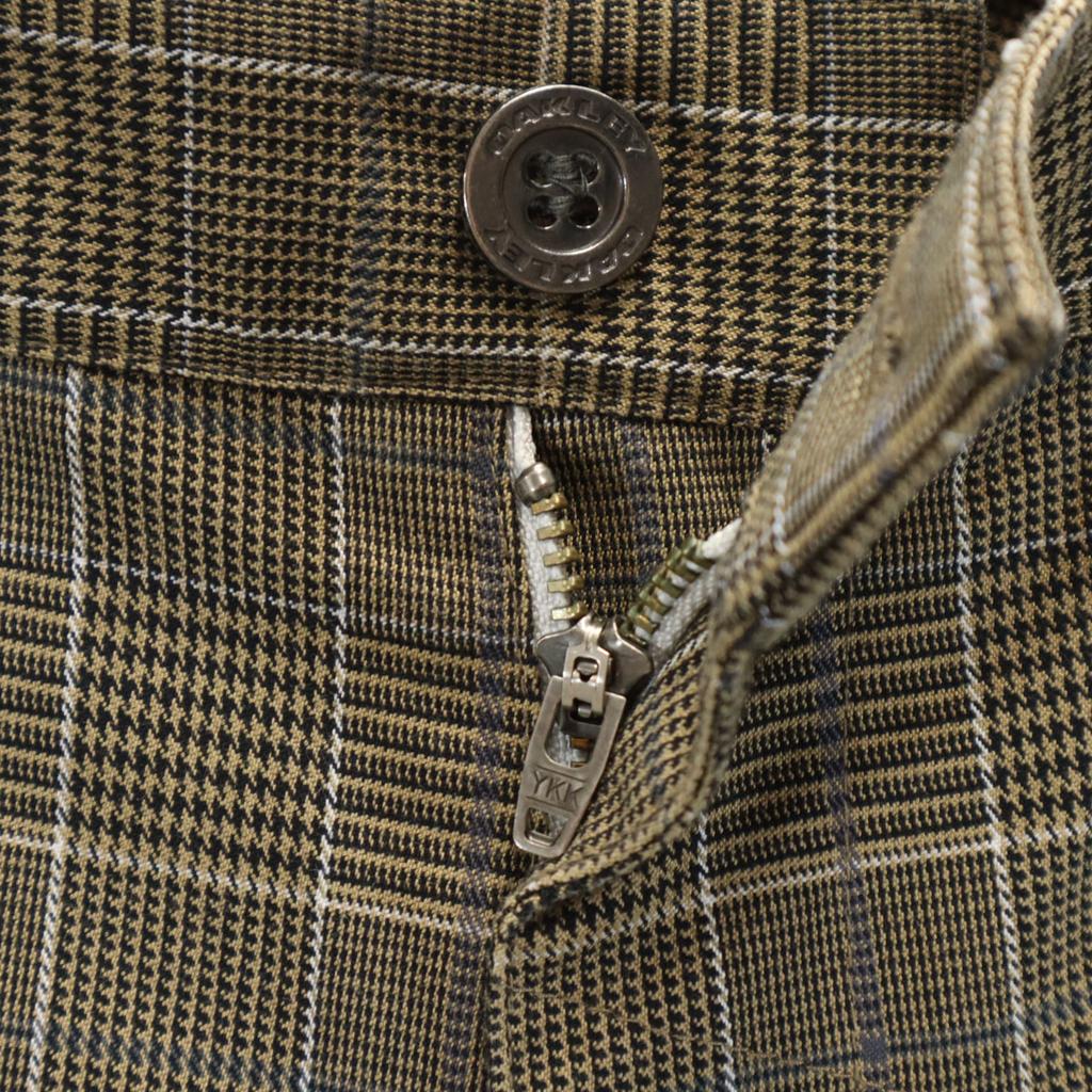 OAKLEY Check Pattern Long pants W33 Brown Men's Used