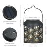 Tomshine Solar Lantern Outdoor Hanging Light Retro Metal Decorative Light Hollowed Out Flower Pattern Garden Landscape Lighting