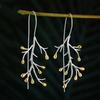 Huitan Unique Aesthetic Branch Design Hook Earrings for Women Romantic Wedding Party Engagement Daily Accessories Zircon Gift