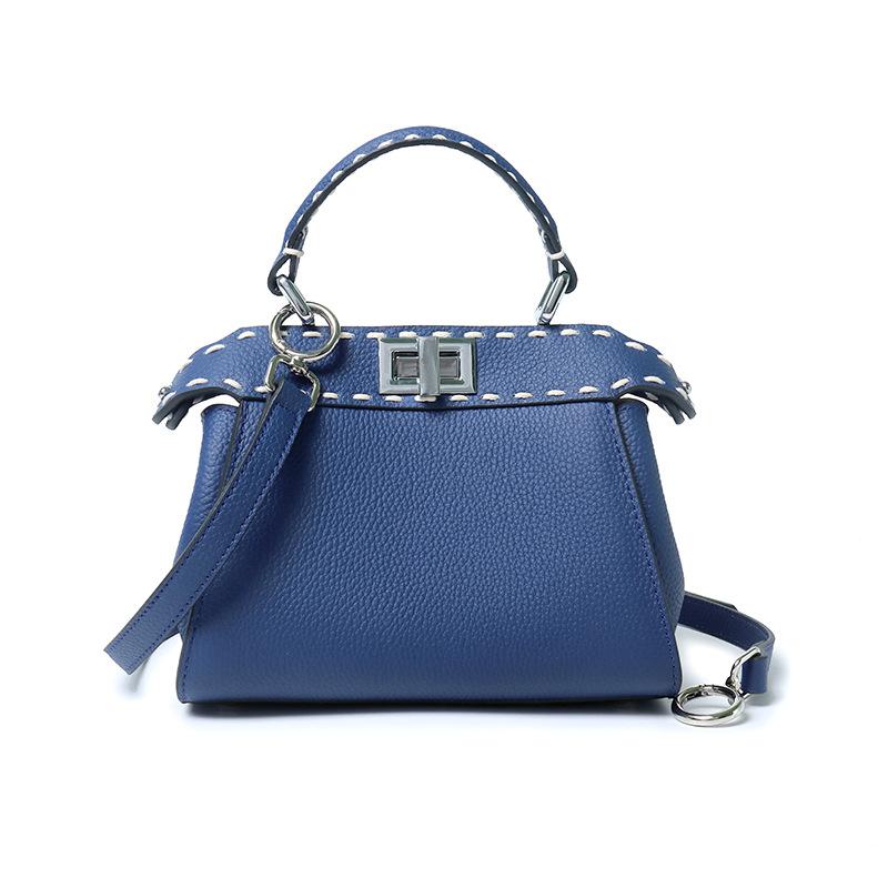 Τσάντα Γάτας από Δέρμα Πρώτης Στρώσης, Μοναδική Δερμάτινη Υφή, Ευέλικτη Τσάντα με Διπλό Κλείδωμα, Τσάντα Ώμου, Χιαστί, Χειρός