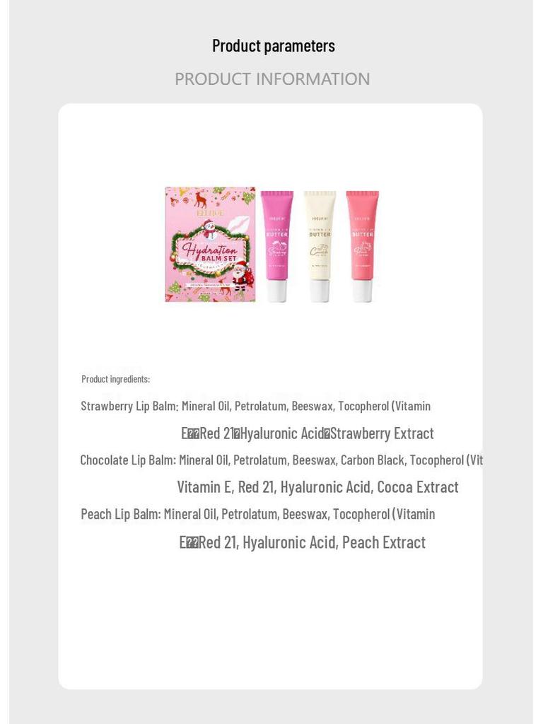 EELHOE Hydrating Tinted Lip Balm Set for Plump, Soft Lips
