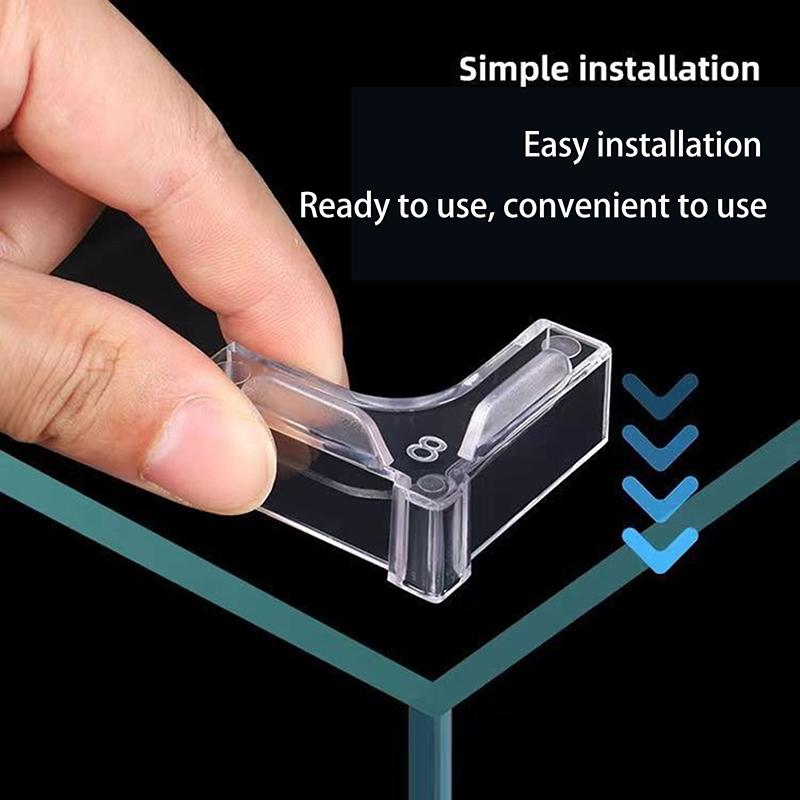 4Pcs Acrylic Transparent Anti-Collision Fish Tank Corner Protector Adhesive Free Protective Cover Aquarium Accessories