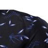 Camisa Casual para Mujer con Cuello Vuelto, Manga Larga, Estampado de Hojas, Botones, Corte Slim, Talla Grande