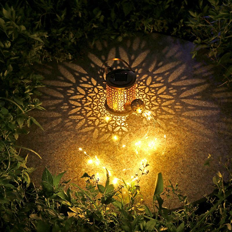 Solar Watering Can Light Hanging Waterfall Lamp Waterproof Outdoor Garden Decor Yard Porch Lawn Backyard Landscape Sun Led Lamp
