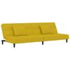 2 Seater Sofa Bed with 2 Cushions Yellow Velvet