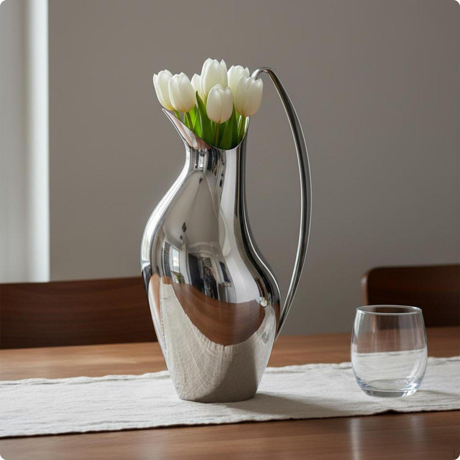 Stainless Steel Vase Nordic Modern Flower Light Luxury Decorative Water Pitcher for Living