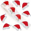 500pcs/roll Christmas Red Hat Stickers with Glittering Self-Adhesive Decoration for Holiday Cards, Gifts, Party Decorations