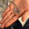 Vnox Stylish Music Symbol Necklace for Men Boys, Musical Note Pendant with Black/White Zircon Stainless Steel Box Chain Necklace