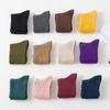 Autumn & Winter Women's Ribbed Cotton Mid-Calf Socks - Japanese Style, Solid Color, Double Needle.
