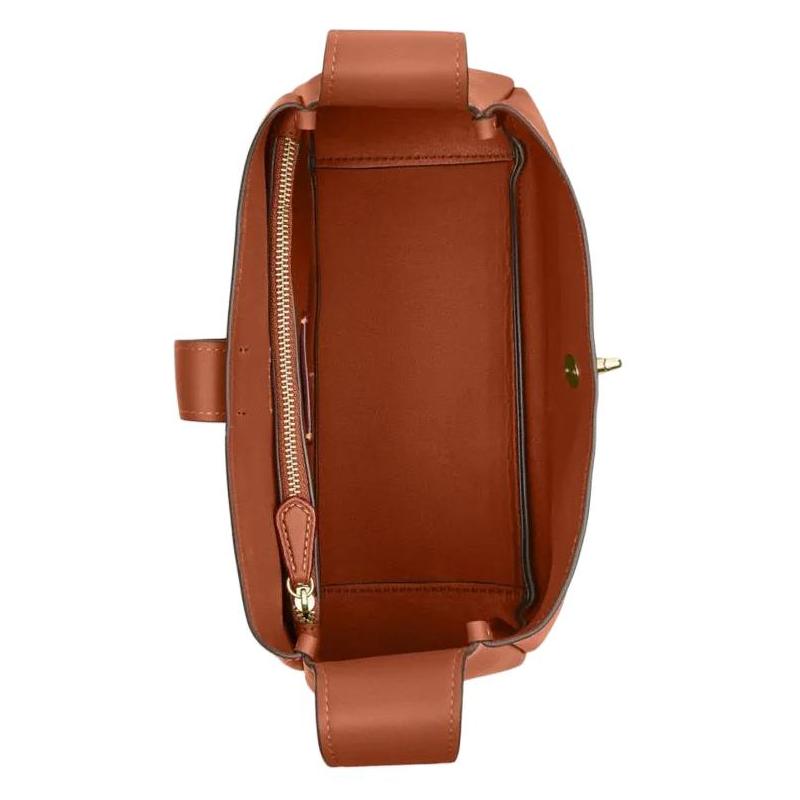Coach Hadley 25 Multifunctional Gold Metal Hardware Calf Leather Shoulder Crossbody Bag Medium Women's Brown