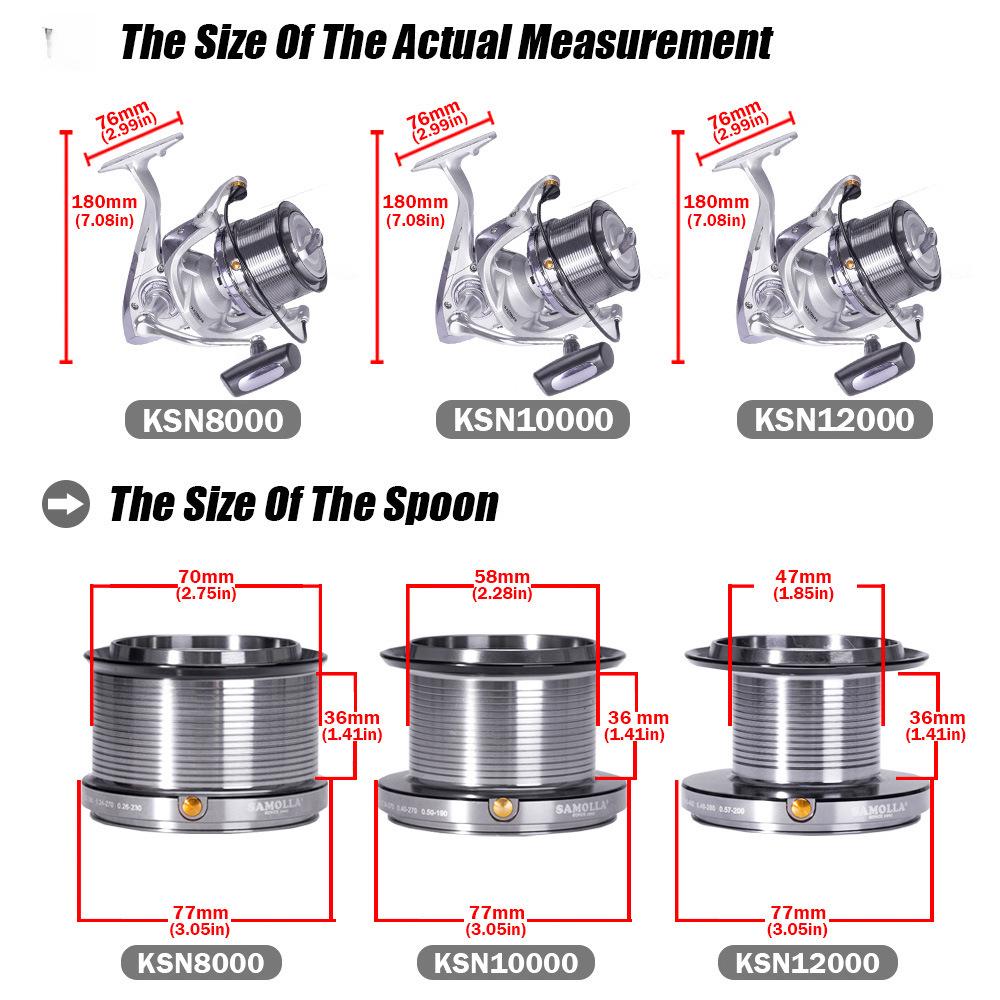 Weitwurf-Spinnrolle: Seewasserfestes Strand- und Meeresangeln 8000-12000 Modell