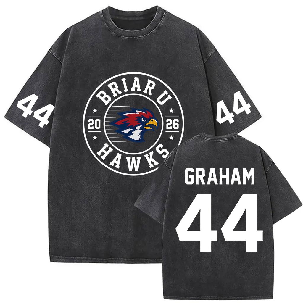 Vintage Washed Briar Hockey Gramham 44 Off Campus TV Series T Shirts Mens Summer Clothing Fashion Cotton Short Sleeve Tshirts