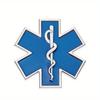 1pc Metal 3D Star of Life Car Sticker Styling Red Emergency Ambulance Logo Personalized Modification Metal Scratch Decoration