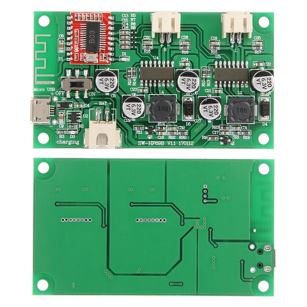 2x6W Bluetooth Leistungsverstärkerplatine 5V/3.7V Lithium-Batterie mit Management HF69B