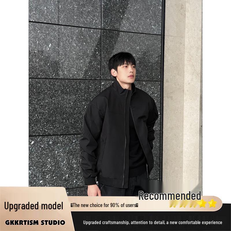 Men's American Style Bomber Jacket - Autumn Short Stand Collar Pilot Outerwear