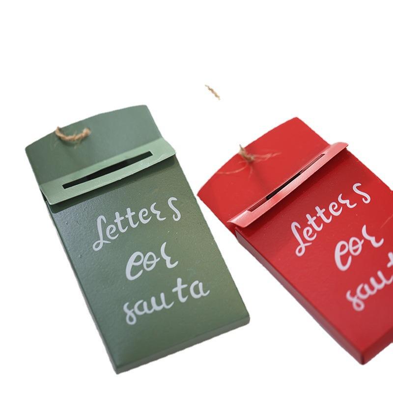 Vintage Metal Santa Mailbox Mail Box Keepsake Ornaments for Christmas Tree Decorations Gifts for Kids Mailman Post Office