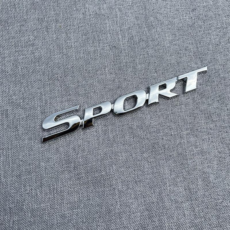 3D Metal Black Logo Sport Emblem Letters Sticker Car Front Grill Badge Trunk Decal For Sport Sticker Accessories