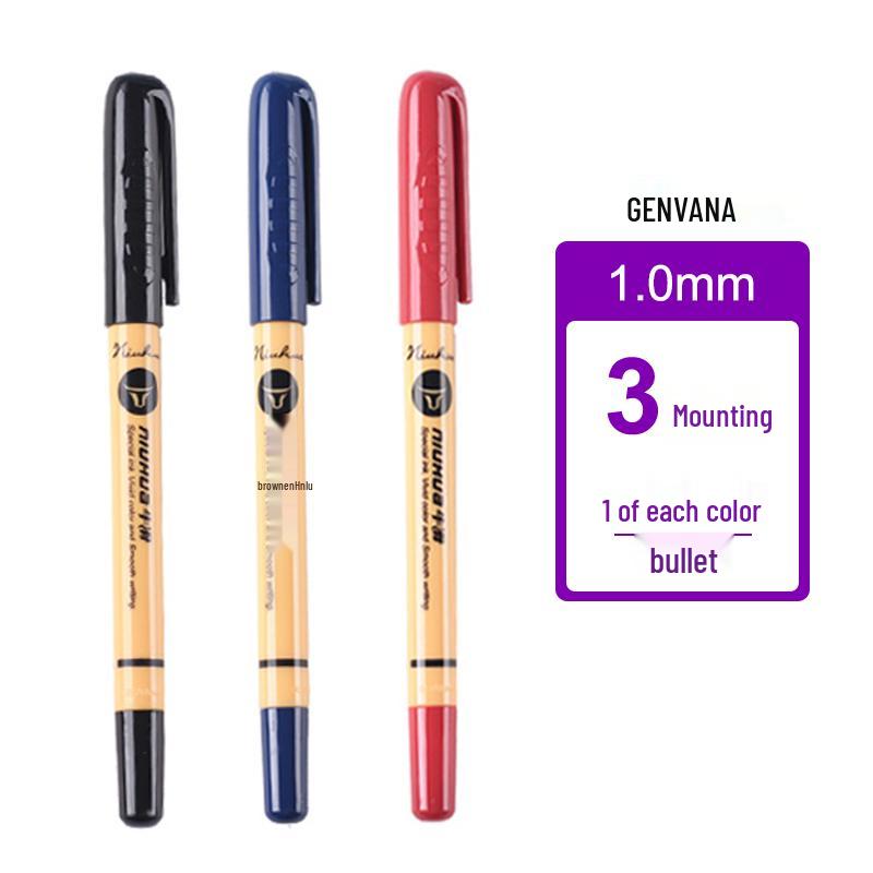 

1.0mm Cow Glide Ballpoint Pen - Smooth Writing with Bold Tip, Blue, Red, Black.