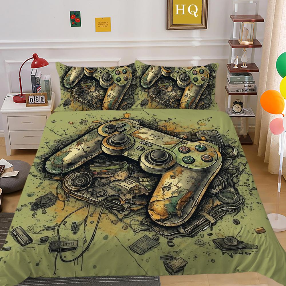 Bedding Sets High Quality Polyester Game Handle Printed Bed Cover Polyester Bedspreads Cool Home Textiles Single Size Pillowcase
