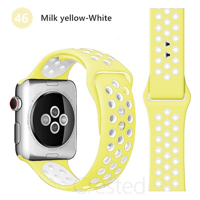 Silikonband für Apple Watch Band 44mm 40mm 38mm 42mm atmungsaktive  Handgelenk Gürtel Sport Armband iWatch Serie 5 4 3 se 6 42/44 mm günstig  kaufen — Preis, kostenlose Lieferung, echte Bewertungen mit Fotos — Joom
