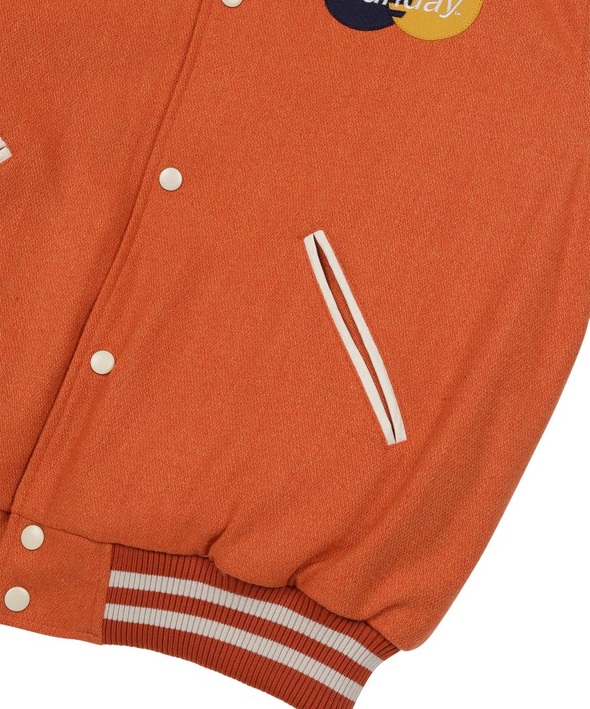 Sunday Fruit Market Golden Hour Varsity Jacket Orange