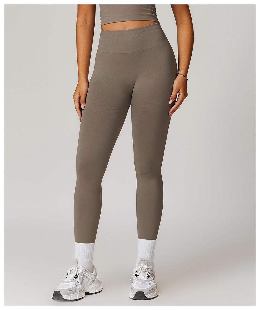 Europäische & Amerikanische High-Waist Po-Liftende Yogahose - Gerippter Bund Bauchkontrolle Fitness- & Laufleggings für Damen