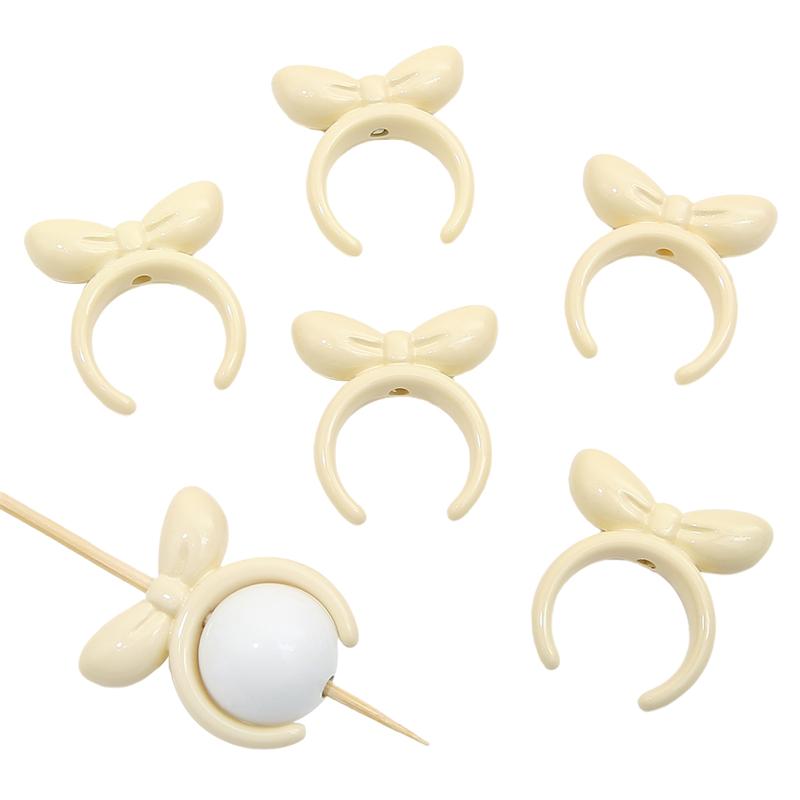 4 bucăți 25 mm mărgele acrilice cu fundă de iepure pentru colier breloc DIY bijuterii artizanat