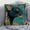 1pc Decorative Art Style Leopard Pillow Cover - Made of Soft And Comfortable Polyester Short Plush Fabric, Single-Sided Print, 44.96*44.96 Cm, Machine