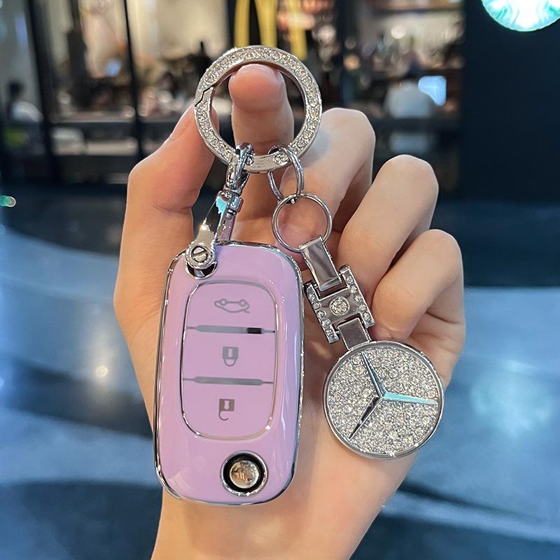 KMLC1 Car Key Case Cover Shell Bag For Mercedes Benz Smart Fortwo 453 Forfour 2015 2016 2017 CWTWB1G767 TWB1G767 Keychain Accessories