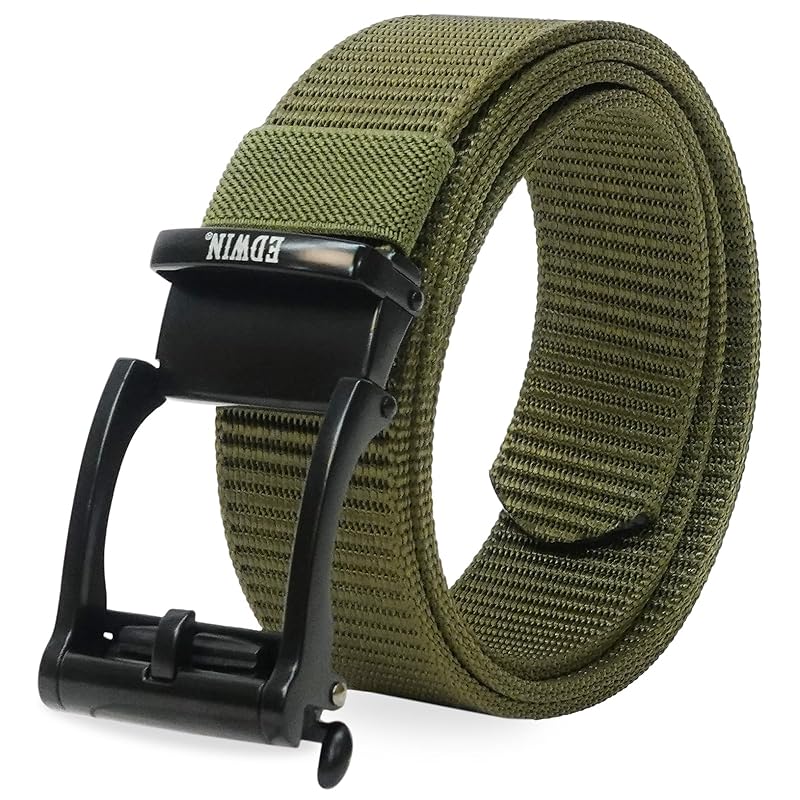 

[Edwin] belt 35mm 126cm one touch buckle tape Easy installation adjustable 0111213 men s khaki Width 3.5cm x total length 126cm