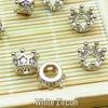 Zircon Inlaid Flower Buddhist Bead Spacer Bracelet Pendants