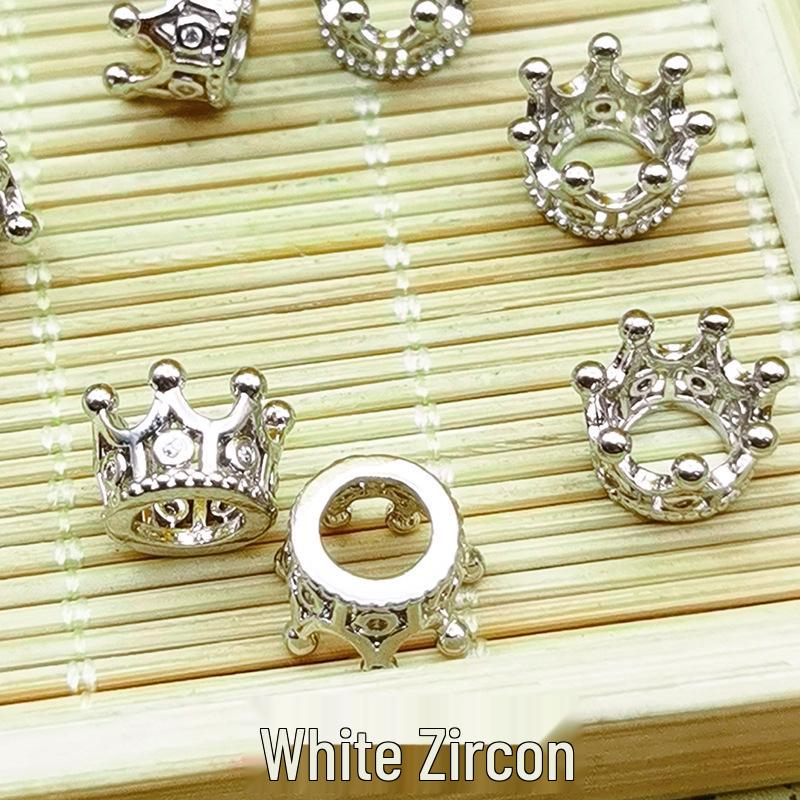 Zircon Inlaid Flower Buddhist Bead Spacer Bracelet Pendants