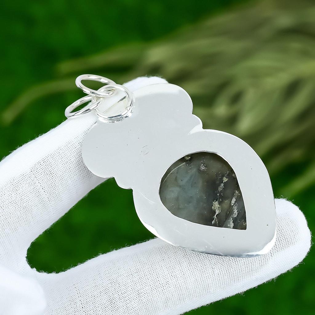 Sisters Day Sale Natural Labradorite Sterling Silver Wife Trendy Pendant Jewelry