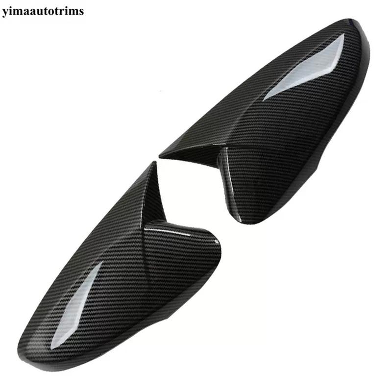 Ox Horn Blade Style Rearview Mirror Cover Trim For Hyundai Elantra Veloster 2011 - 2015 Black / Carbon Fiber Look  Accessories