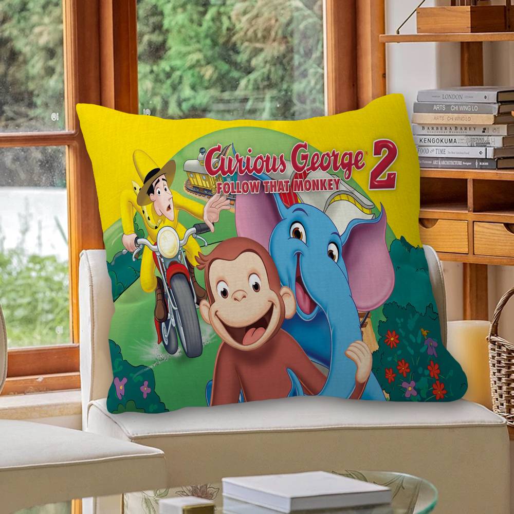 Curious G-George Cartoon Lucky Dragon Pillow Cover Sofa Cushion Cover Home Room Decoration Children Gift