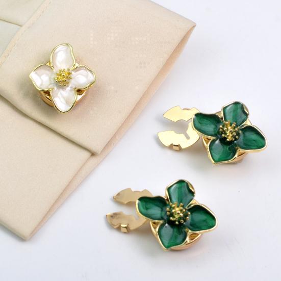 Capac Nasture Floare Clip Nasture Floral Femei Capac Nasture Decorativ Demontabil Fără Cusătură pentru Nasturi Cămăși Bluză