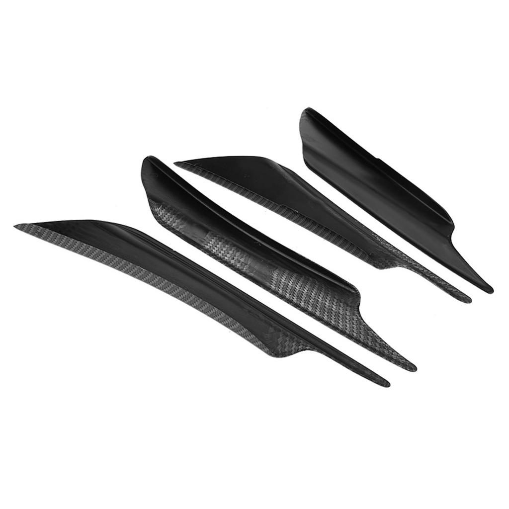 4pcs Car Front Bumper Deflector Lip Splitter Fins Canards Body Spoiler Carbon Fiber