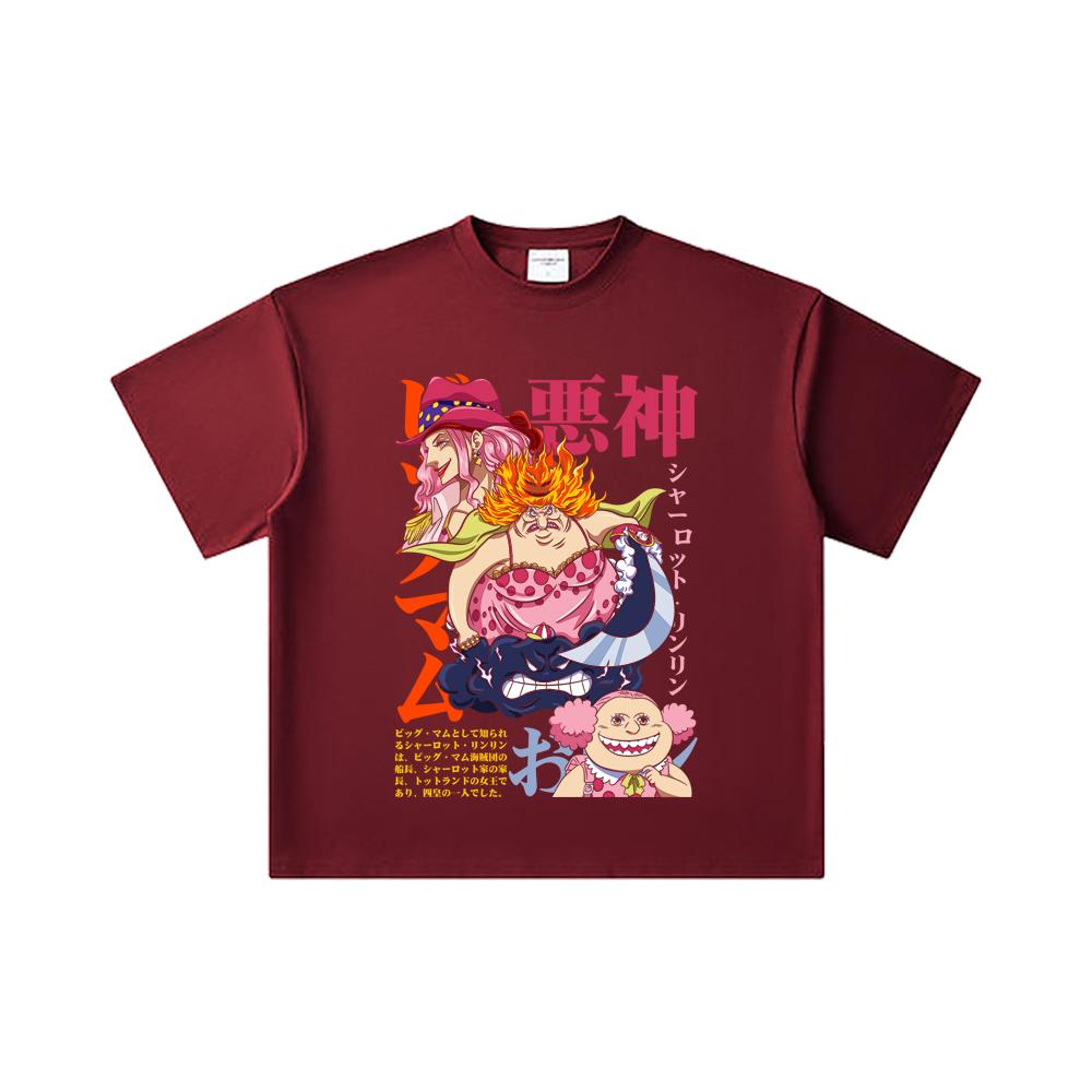 

260 г/м² Подвійна нитка 32 рахунок 100% Бавовна Цілісна V37 Принт Big Mom Унісекс Важка Бавовняна Футболка 2XL вина червоного кольору