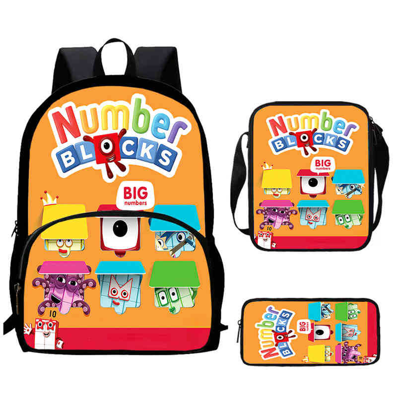 Digitale Bausteine Numberblocks Schultasche Hochauflösend Multifunktional Oxford Leichter Rucksack