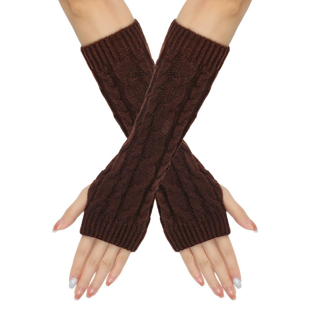 Knitted Arm Sleeves Gloves Twists Decorative Pattern Arm Sleeve Gloves Gothic Mittens Outdoor