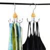 2Pcs Durable Iron Metal 6 Claw Hooks 360° Rotating Anti-slip Clothes Hangers Space Saving Scarf Storage Rack for Home