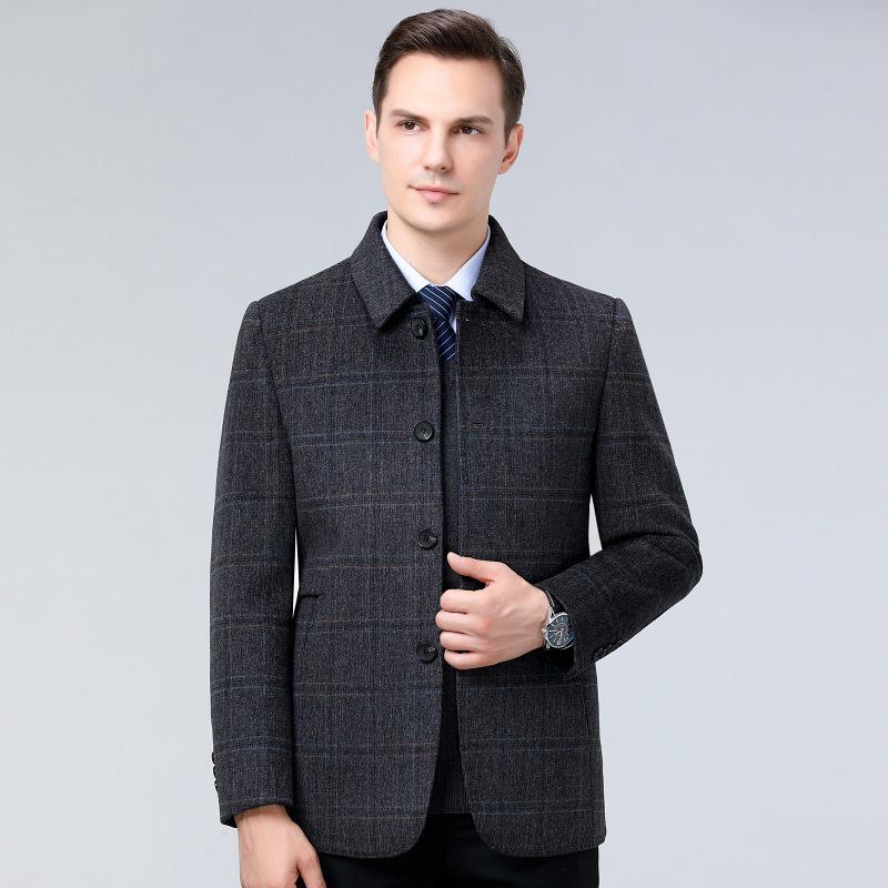 Men’s Double-Sided Wool Coat: Slim Fit, Cashmere Overcoat, Business Style for Autumn/Winter.