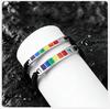 Vnox Rainbow Pride Adjustable Bracelet, Stainless Steel Bar with Zircon, Nylon Woven Bracelet for LGBTQ Gay Lesbian Jewelry Gift