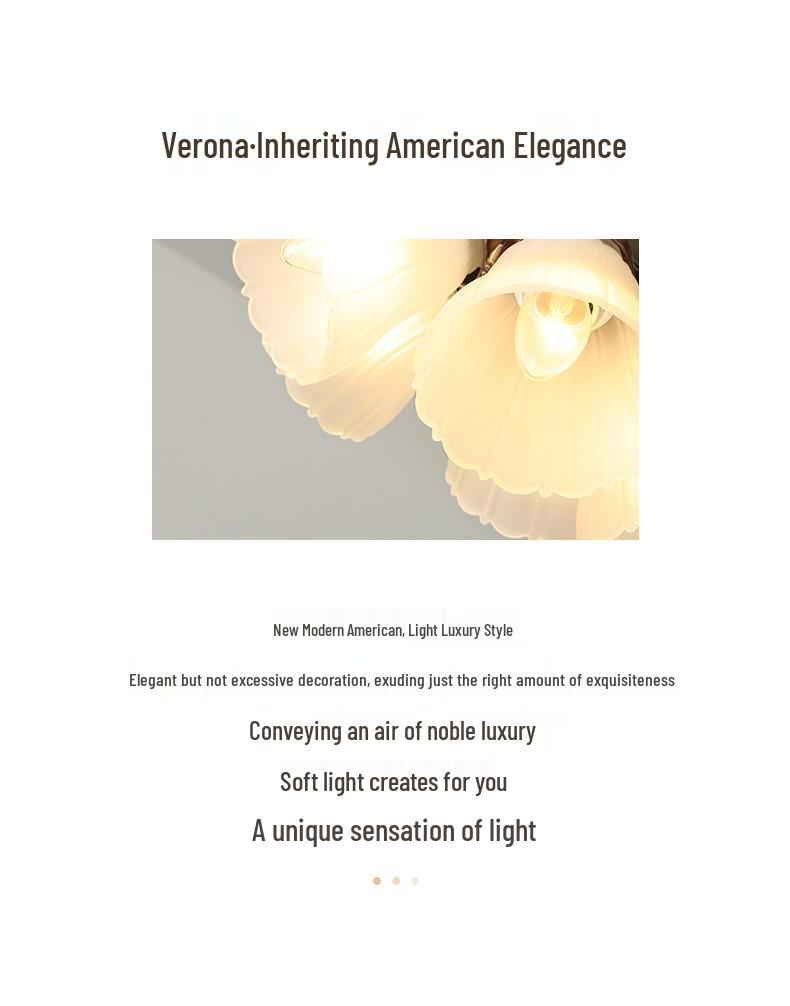 Retro American Chandelier Fan with LED Light for Living Room or Bedroom