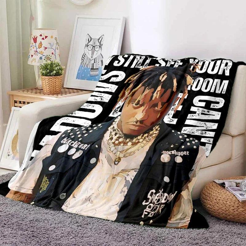 HD Juice WRLD D Legende Rapper Star Weiche Plüschdecke Flanell-Überwurf für Wohnzimmer Schlafzimmer Picknick Bett Sofa Abdeckung