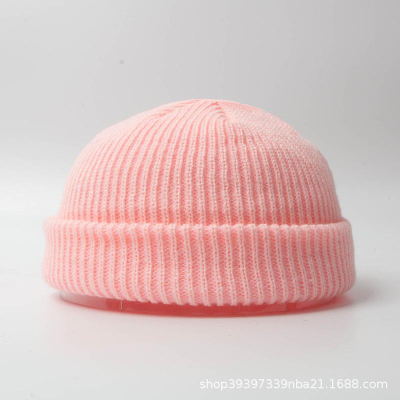 Knitted melon fur hat wool hat dome cold hat autumn and winter hat American retro knitted hat landlord hat