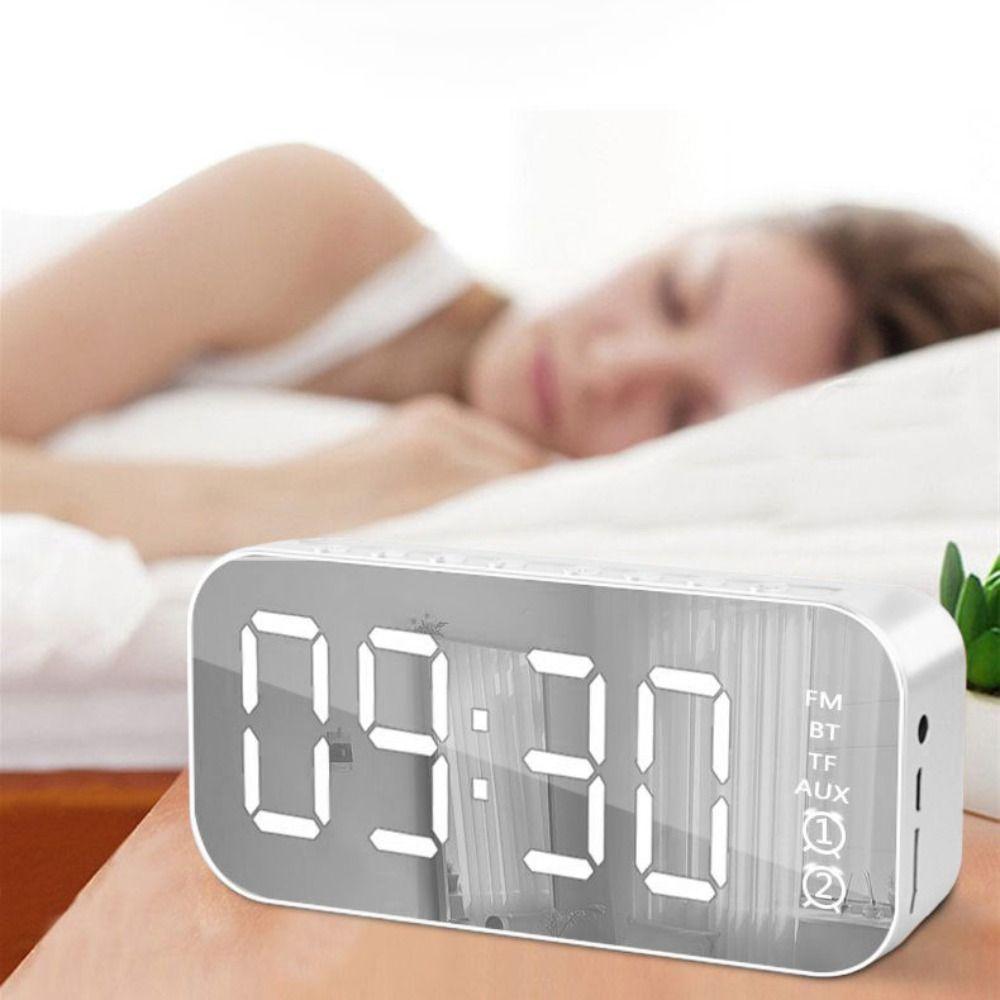 Portable Bluetooth Speaker Digital Display Wireless Charging Clock  Table