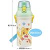 Skater Children's Water Bottle, 480ml, Direct Drinking, Plastic, One-Touch Operation, Dishwasher Safe, Made in Japan, Shimajiro 23, for Boys and Girls