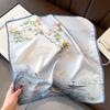 Flower 100% Silk Square Scarf Women Satin Shawl Wrap Hijab Female Hair Band Wrist Luxury Headkerchief Echarpe  Bandana