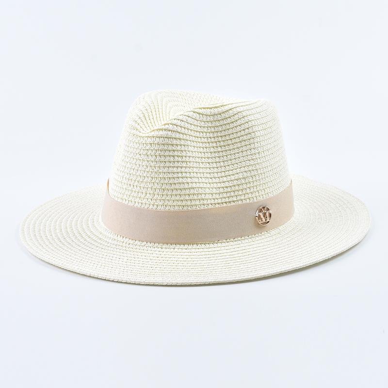 New Panama Soft Shaped Straw Hat for Women Men Summer Beach Sun Hats UV Protection Fedora Hat